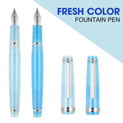 sky blue Jinhao 82 Fresh Color Fountain Pen Silver clip Acrylic Barrel Fine Nib for Writing Calligraphy Office school supplies