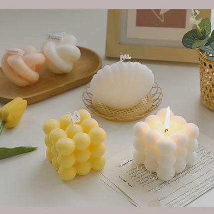 Ins Style Bubble Cube Candle Handmade Scented Candle Aromatherapy Soy Wax Candle Wedding Birthday Candles Party Home Decoration