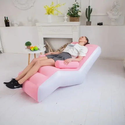 New Inflatable Lazy Sofa Fashionable Comfortable Lunch Break Recliner Indoor Foldable Bed Leisure Air Stool Furniture