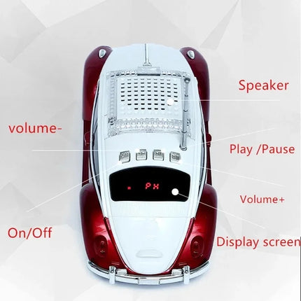 Mini Speaker in Car Shape Retro Wireless Bluetooth Boombox Support TF USB FM Radio AUX Handsfree Classic Taxi Model Sound Box