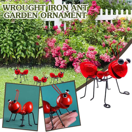 Metal Yard Art Garden Decorative Cute Ant Outdoor Wall Sculptures Iron Ant Garden Decoration Garden Figure Outdoor Yard Lawn