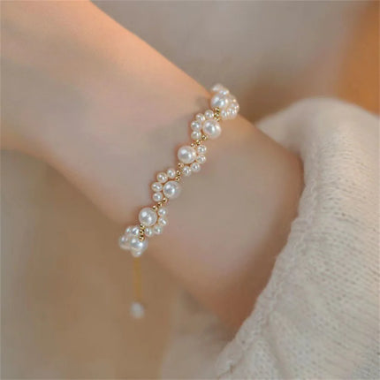 INS Imitation Pearl Bracelet Cartoon Cute Acrylic Ball Beads Imitation Cat Claw Bracelet For Women Fashion Jewelry Trend