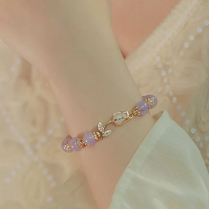 Korean Exquisite Opal Tulip Bracelet For Women Light Luxury Shiny Zircon Elegant Flower Bangle Party Banquet Charm Jewelry Gifts