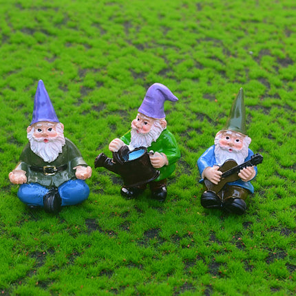 Creative Gnome Dwarf Art Sculptures Mini Dwarf Funny Miniature Micro Landscape Outdoor Figurine Ornament Tabletop Lawn Porch Dec