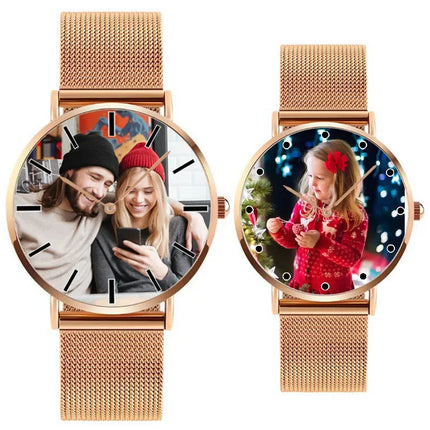 Personal Photo Print Watch Customized Logo Watches DIY Picture Clock Personality Image Wristwatch for Lovers Gift For Festival