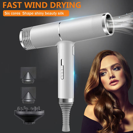 Low noise cold and hot negative ion hair dryer Intelligent temperature adjustable quick drying leafless hair dryer