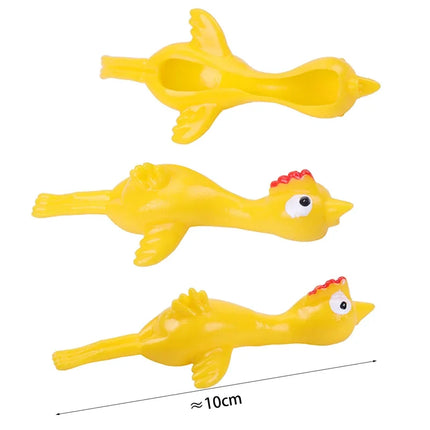 10PCS Catapult Launch Turkey Slingshot Chick Elastic Flying Finger Sticky Decompression Toy for Kid Stress Relief Toy Funny Toys