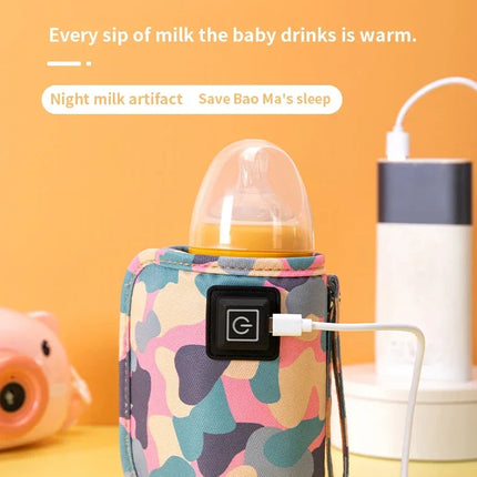 Baby Milk Water Warmer Portable Travel Stroller Insulated Bag Baby Nursing Bottle Heater Safe Kids Supplies for Outdoor Winter