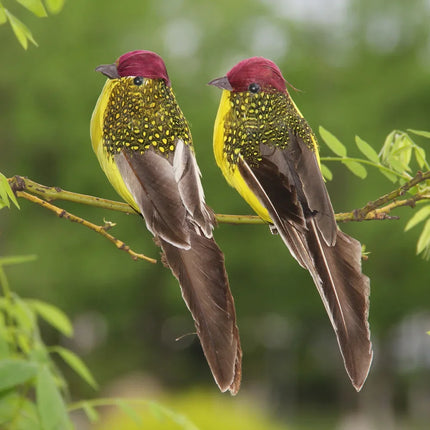 1PC Artificial Feather Bird Garden Floral Decoration Bird Foam Feather Products Fake Sparrow Garden Decoration Outdoor