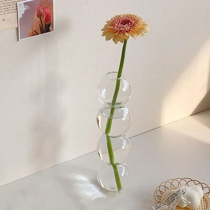 1pc, Clear Glass Bubble Hydroponic Vase,Creative Globose Vase For Wedding Table Centerpieces Home Decoration