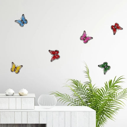 6Pcs Metal Butterfly Wall Decor Chroma Butterfly Decorations Birthday Party Garden Yard Room Decorations Outdoor Vloer Vlinder