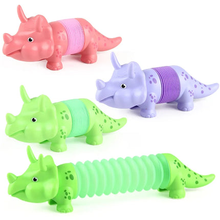 Dinosaur Telescopic Tubes Stress Relief Toys Colorful Educational DIY  Stretchable Toy  Creative Fun Decompression Gifts