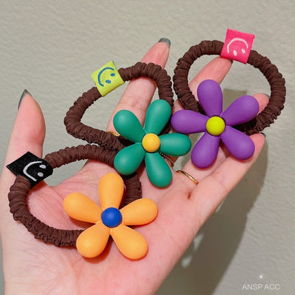 New Korea Exaggerated Sponge Flower Girl Hair Accessories Elastic Hair Bands Rubber Bands Baby Kids Soft Fabric Floral Hair Rope