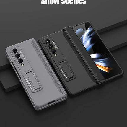 Case For Samsung Galaxy Z Fold 6 5 4 3 2 5G Magnetic Adsorption Hinge Protection Phone Cover Kickstand Hard Plastic Magnet Case