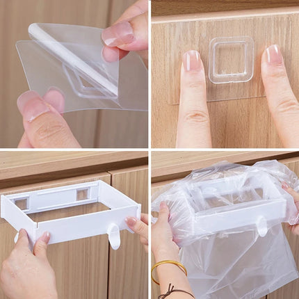 Trash Bag Holder Rack Hanging Organizer Garbage Bag Holder Multi For Kitchen Cabinet Door Storage Cupboard Kitchen Towel Rack