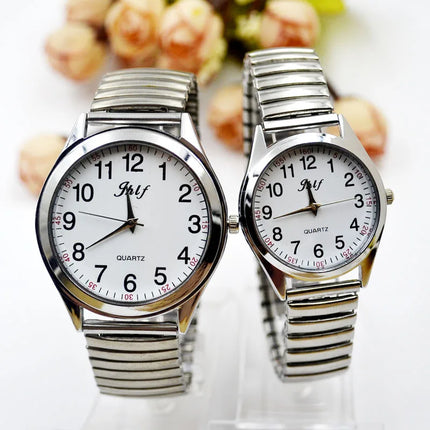 100pcs/lot  Quartz Watch Silver Elastic Strap Steel Band Men's Women's Watches Lovers Watch 100pcs/lot Wholesale