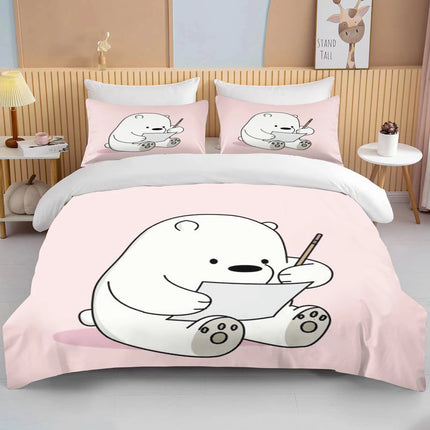 Bubu Dudu Cartoon Cute Bear Kawaii Christmas Gift King Twin Double Child Bedding Set Microfiber or Polyester Duvet Cover Set