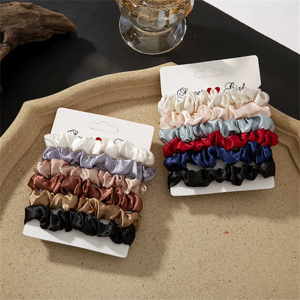 5/6pcs Simple Solid Color Elastics Hair Ties for Women Thick Hair Soft No hurt Hair Ponytail Holder Hair Rope Hair Accessories