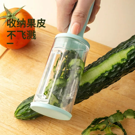 1 Piece Stainless Steel Peeler with Container, Storage Peeler Knife Double Sided Fish Scaler Suitable for Fruits and Vegetables