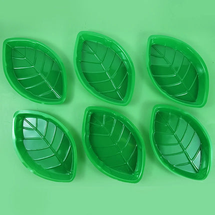 4/6pcs Hawaiian Palm Leaf Plate Reusable Snack Food Tray Kids Jungle Safari Birthday Supplies Tropical Luau Summer Party Decor