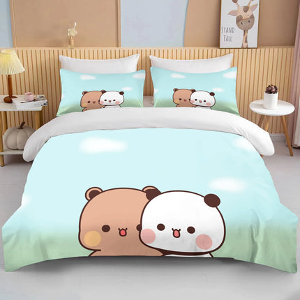 Bubu Dudu Cartoon Cute Bear Kawaii Christmas Gift King Twin Double Child Bedding Set Microfiber or Polyester Duvet Cover Set