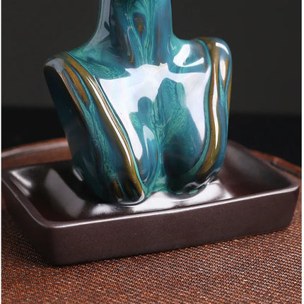 Beauty Statue Ceramic Incense Burner Waterfall Backflow Incense Censer Incense Holder Home Decor