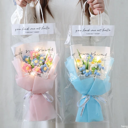 Artificial Flower Crochet Flower Bouquet Eternal Flowers Wedding Guest Gift Bouquets of Flowers Mother's Day Gift 어버이날