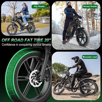 Electric Bike Up To 32MPH 120 Miles 7 Speed Hydraulic Brake