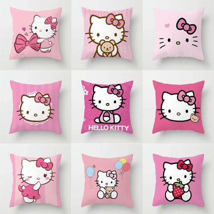 Cute cartoon HelloKitty pillowcase Sanrio surrounding pillowcase living room sofa cushion cover kawaii room decoration