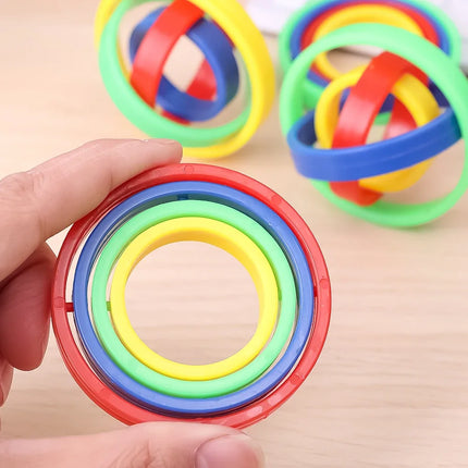 1-6pcs Stress Relief Sensory Fidget Toys Children 3D Novelty Rainbow Finger Spinners Kid Decompression  Intelligence Games