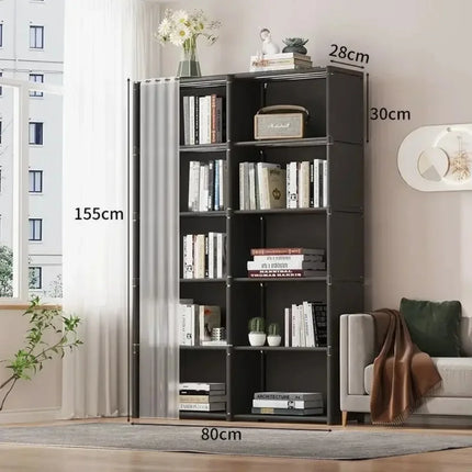 6/5 Layers Dustproof Wardrobe Bedroom Open Simple Assembly Storage Cabinet High Capacity Partition Bookshelf Closet Organizer