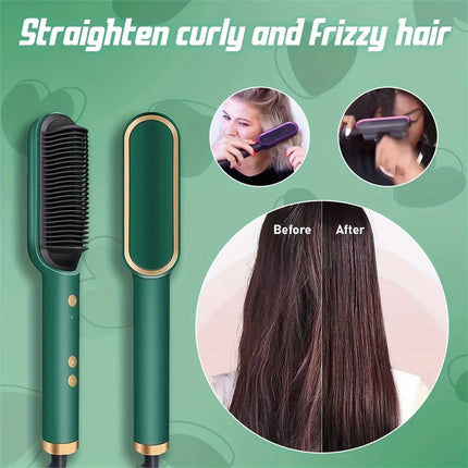 Professional Heating Comb Hair Straightener Brush Negative Ion,Not Hurt Hair Portable And  Heating Electric Straightening Brus