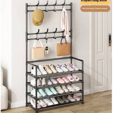 Clothes Hat Hangers Shoe Rack Multi-ayer Shoe Rack Simple Floor Shoes and Hat Racks Load-bearing Living Room Organizer Shelf