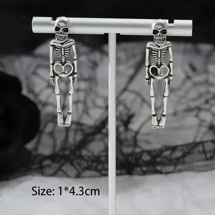 New Halloween Skull Skeleton Drop Earrings for Women Fashion Trend Gothic Jewelry Gift Hip Hop Rock Cool Dropped Earrings Men