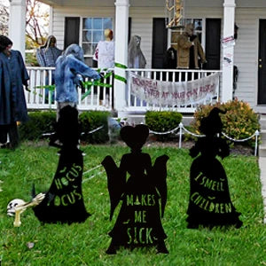 Black Hocus Pocus Halloween Decorations Outdoor Halloween Silhouette Yard Signs with Stakes Lawn Decor for Kids Home Party