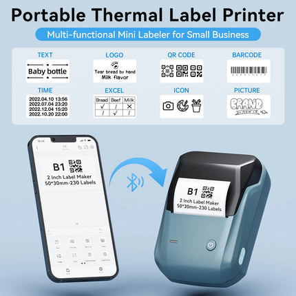 Niimbot B1 Portable Label Printer Mini Thermal Self-Adhesive Sticker Printer Mobile Pocket Tag Price UV Label Sticker Printer