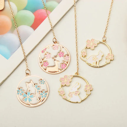 Metal Cherry Blossom Bookmark Student Book Clip Page Sign Alloy Pendant Hanger Accessories Stationery Gifts School Supplies New