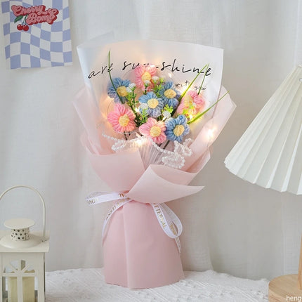 Artificial Flower Crochet Flower Bouquet Eternal Flowers Wedding Guest Gift Bouquets of Flowers Mother's Day Gift 어버이날