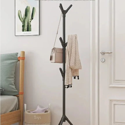 Clothes and Hats Rack Floor To Floor Bedroom Coat Hook Bedroom Vertical Tree Branch Shape Holder Hat Scarf Handbag Storage Hange