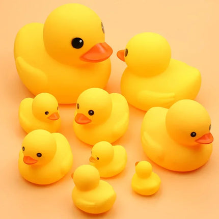 1Pc Cute Small Yellow Duck Baby Bath Toys Squeeze Rubber BB Bathing Water Fun Toy Race Classic Squeaky Kids Toys