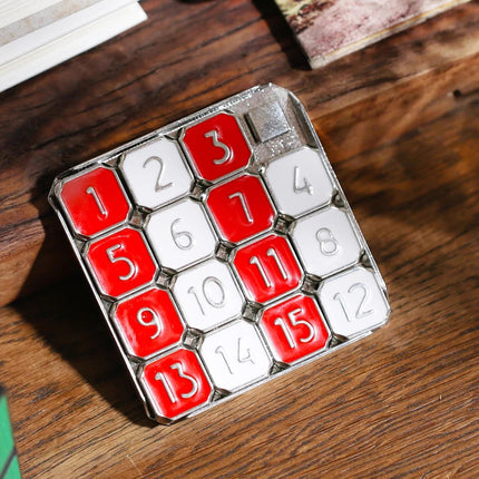 Fifteen Number Puzzle Slide Game Metal Brain Teaser Toys Adults Children Huarong Road IQ Test Educación Montessori