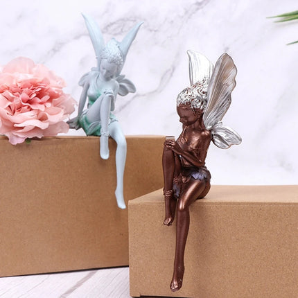 Flower Fairy Statue Ornament Figurines With Wings Outdoor Garden Resin Craft Landscaping Yard Decoration