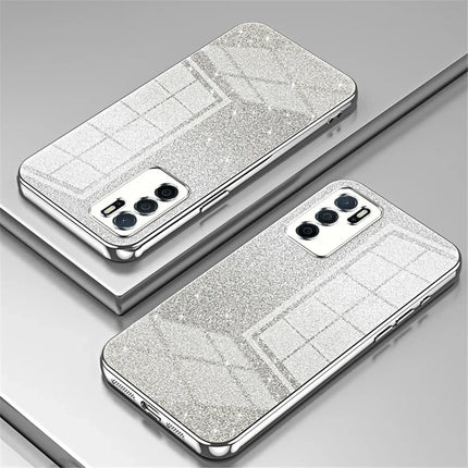 Gradient Glitter Plating Clear Phone Case For Samsung Galaxy A55 A35 A25 A15 A05 A05S A54 A34 A24 A14 A04s Soft Silicone Cover