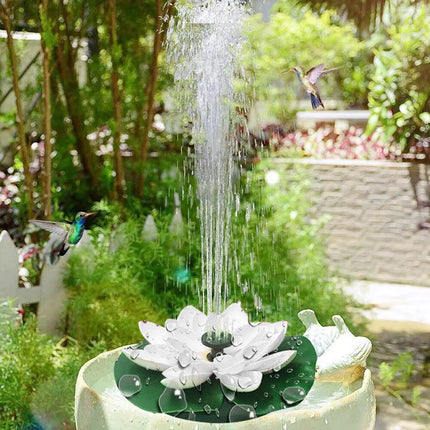 Mini Lotus Solar Water Fountain Pond Decoration Waterfall Fountain Outdoor Bird Bath Solar Powered Floating Garden Fountain