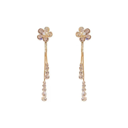 Elegant Floral Drop Earrings - Vintage Style Women's Jewelry