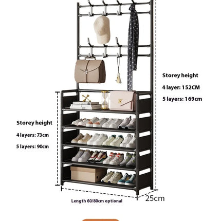 Clothes Hat Hangers Shoe Rack Multi-ayer Shoe Rack Simple Floor Shoes and Hat Racks Load-bearing Living Room Organizer Shelf