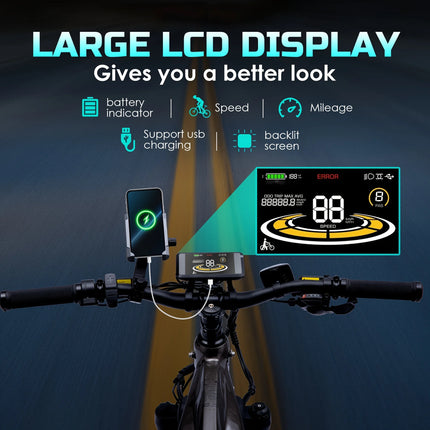 Electric Mountain Bike for Adults 52V 750W Motor 17Ah Battery