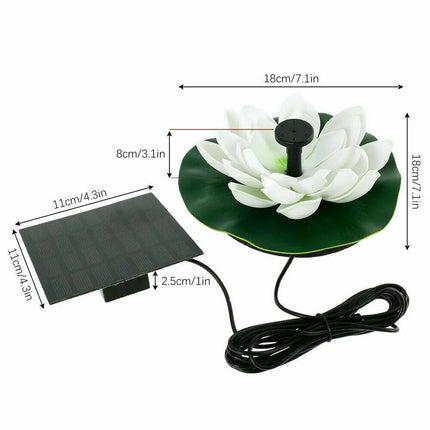 Mini Lotus Solar Water Fountain Pond Decoration Waterfall Fountain Outdoor Bird Bath Solar Powered Floating Garden Fountain