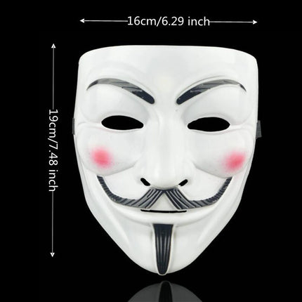 1/12 PCS Hackers Mask White V For Vendetta Halloween Face Mask Costume Cosplay Party