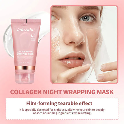 Night Collagen Wrapping Mask Rejuvenation Moisturizing Brightening Korean Face Mask Make Glowy Skin Elasticity Facial Mask